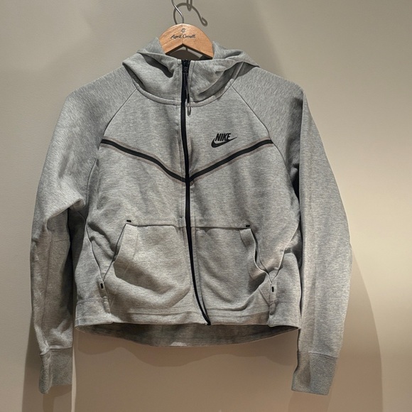 Nike Jackets & Blazers - Nike Tech Gray Hooded Jacket with Black Trim